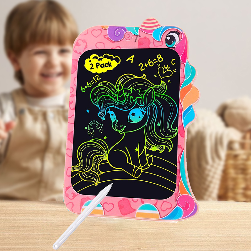 جهاز لوحي LCD رسومات المهر الملون 8.5 إنش (وردي ملون)