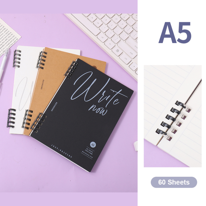 دفتر أوراق مفكوكة بخمس ثقوب WRITE NOW مبطن مقاس A5 عدد 60 ورقة