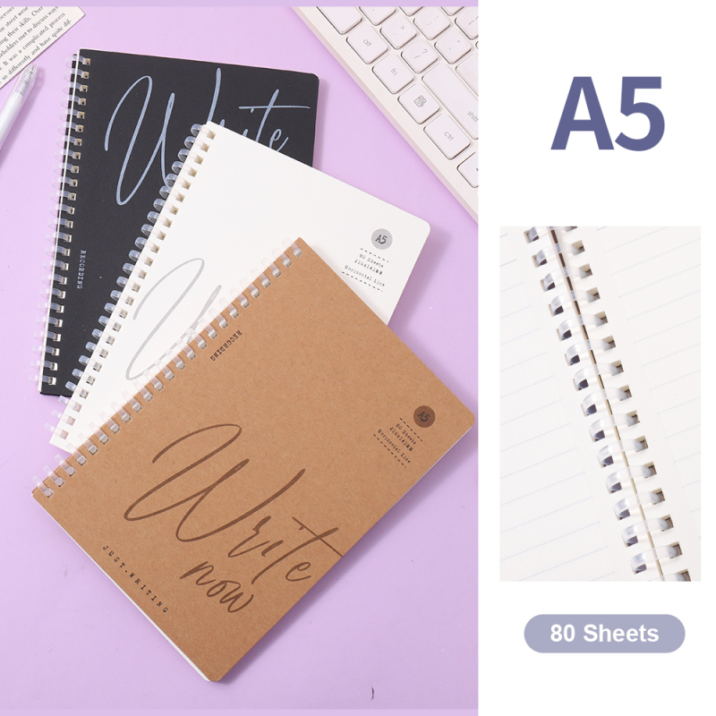 دفتر حلزوني ناعم WRITE NOW مقاس A5 (80 ورقة)