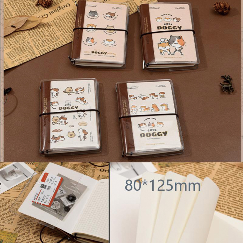 دفتر أوراق سائبة قابل للإعادة بتصميم الجرو اللطيف عبوتين × 32 ورقة (مربعات + فارغ)